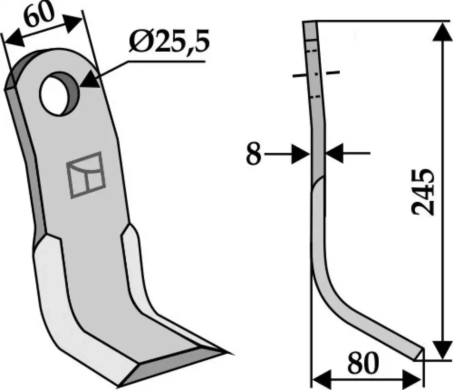 Y-Messer 245x60mm